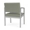 Lesro Lenox Steel Wide Guest Chair Metal Frame, Silver, OH Eucalyptus Upholstery LS1201 - alternate 2